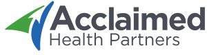 A colored Acclaimed Health Partners logo on a transparent background.