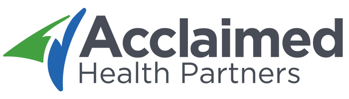 A colored Acclaimed Health Partners logo on a transparent background.